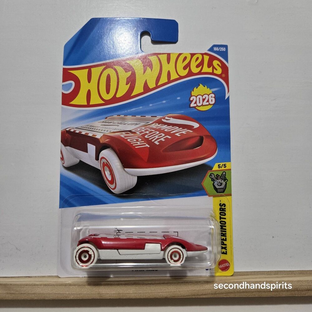2026 Hot Wheels Twin Tags Experimotors 5/5 Red Luggage Tag Car New On Card